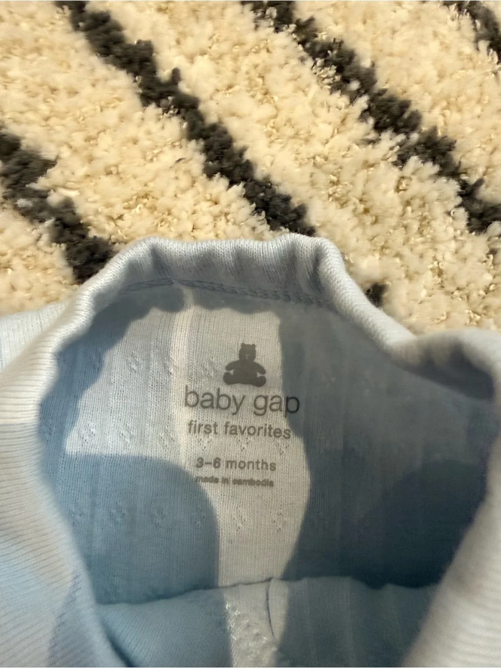 New GAP Baby Light Blue Knit Top and Footed Pants Set 3-6 Month